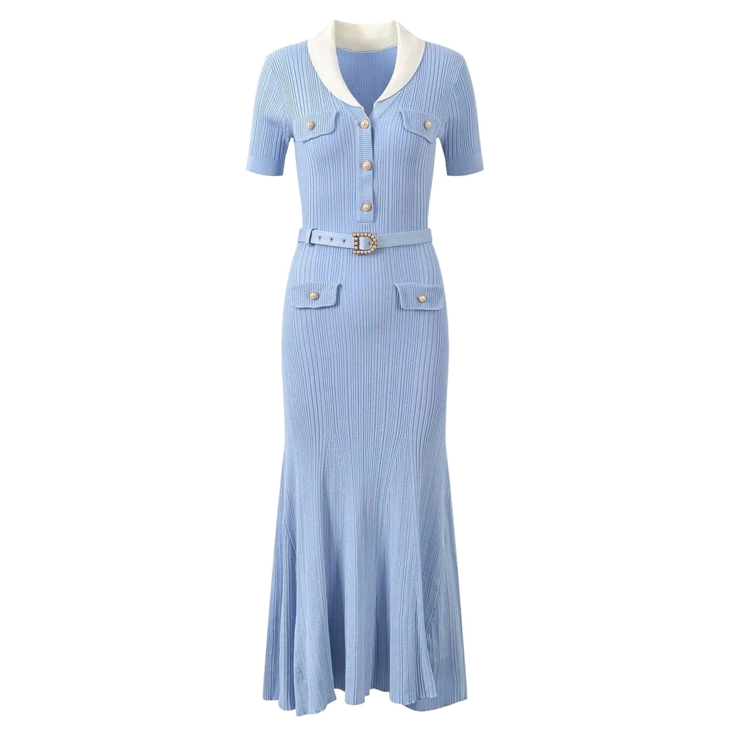 RIBBED KNIT MIDI DRESS