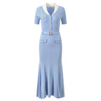 RIBBED KNIT MIDI DRESS