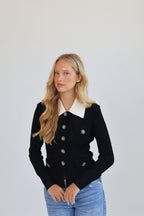 Crystal Button Knit Cardigan