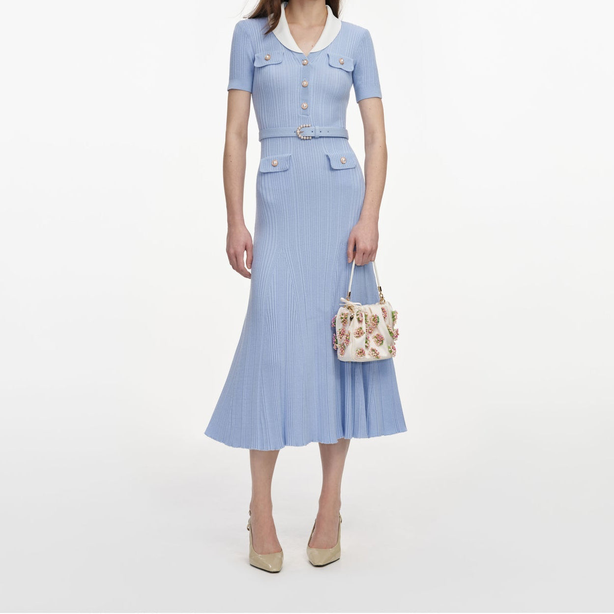 RIBBED KNIT MIDI DRESS