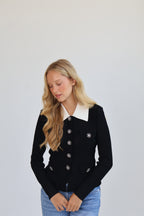 Crystal Button Knit Cardigan