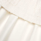 CREAM BOUCLE TAFFETA MIDI DRESS
