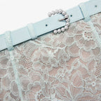 MINT LACE MIDI SKIRT & MINT LACE CRYSTAL EMBELLISHED JACKET