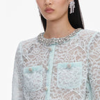 MINT LACE MIDI SKIRT & MINT LACE CRYSTAL EMBELLISHED JACKET