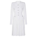 WHITE TAILORED KNIT MINI DRESS