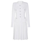 WHITE TAILORED KNIT MINI DRESS