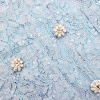 BLUE LACE EMBELLISHED TOP AND MIDI SKIRT