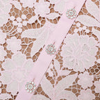 PINK LACE COLLARED MIDI DRESS