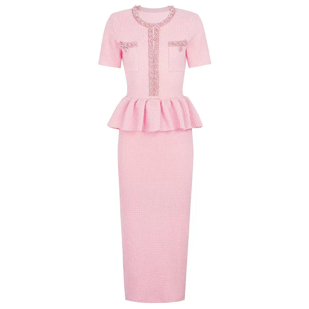 peplum midi dress