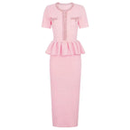 peplum midi dress