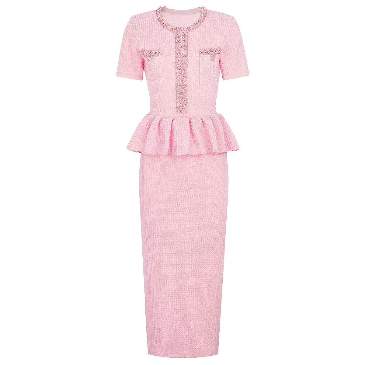 peplum midi dress