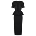 peplum midi dress