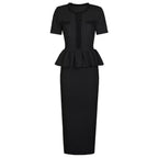 peplum midi dress