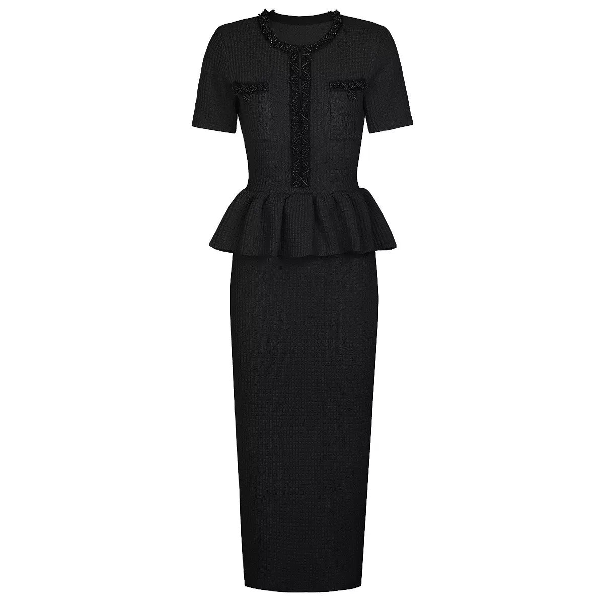 peplum midi dress