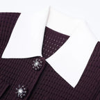 Crystal Button Knit Cardigan