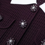 Crystal Button Knit Cardigan