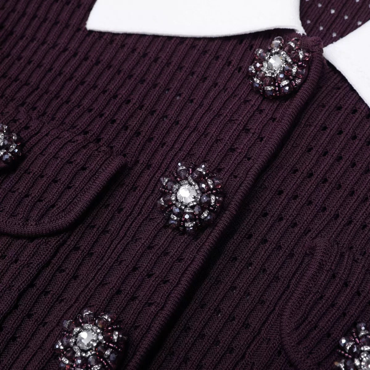 Crystal Button Knit Cardigan