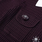 Crystal Button Knit Cardigan