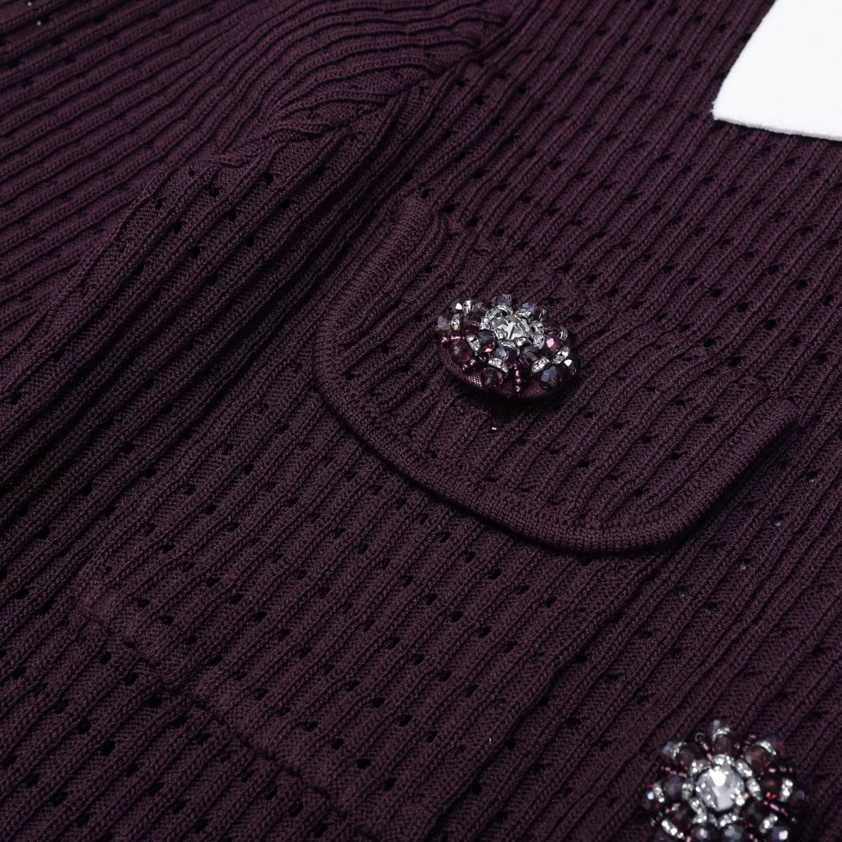 Crystal Button Knit Cardigan