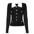 Crystal Button Knit Cardigan